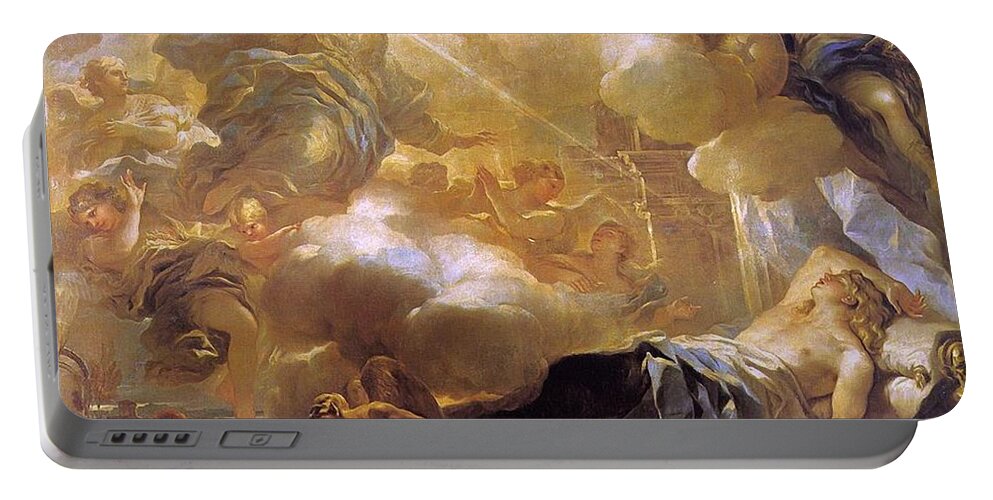 Luca Giordano Portable Battery Charger featuring the painting Dream of Solomon by Luca Giordano