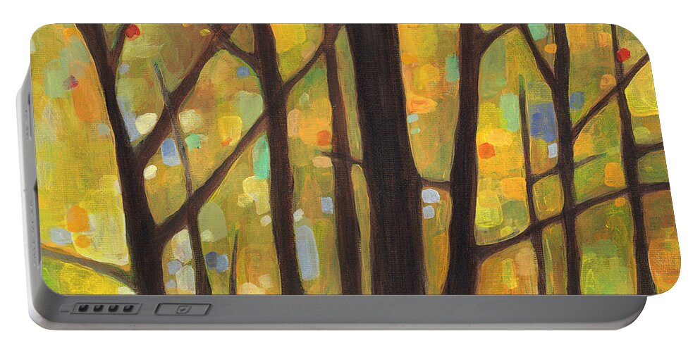Dreaming Portable Battery Charger featuring the painting Dreaming Trees 1 by Hailey E Herrera