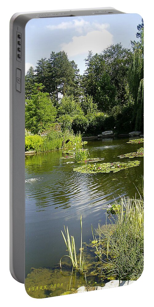 Landscape Portable Battery Charger featuring the photograph Dreamy Pond by Verana Stark