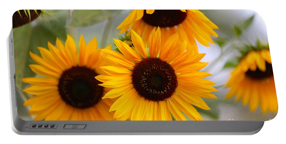 Sunflower Portable Battery Charger featuring the photograph Dreamy Sunflower Day by Carol Groenen