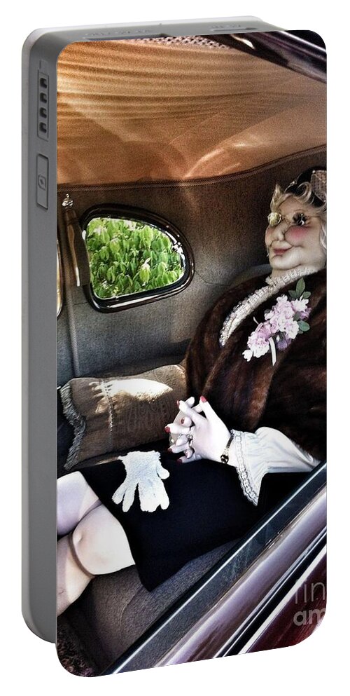 Driving Miss Daizee Portable Battery Charger featuring the photograph Driving Miss Daizee by Susan Garren
