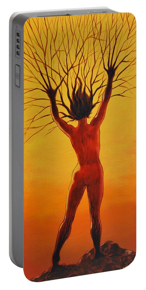 Fantasy Portable Battery Charger featuring the painting Dryad by Glenn Pollard
