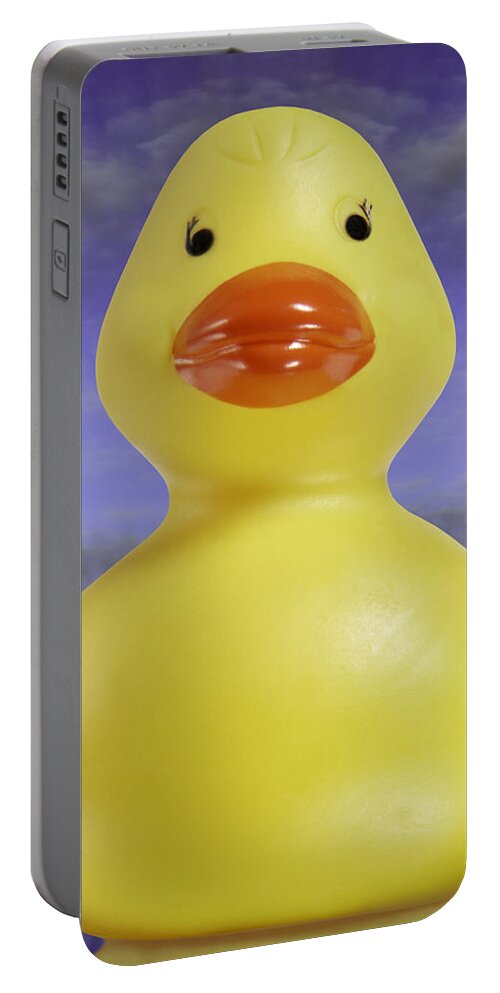 Fun Art Portable Battery Charger featuring the photograph Ducks In A Row 3 by Mike McGlothlen