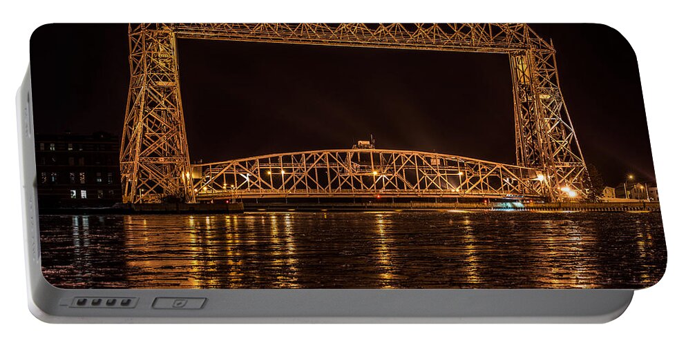 Aerial Portable Battery Charger featuring the photograph Duluth Aerial Lift Bridge by Paul Freidlund