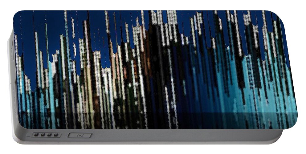 Cityscape Portable Battery Charger featuring the digital art Dusk by David Manlove