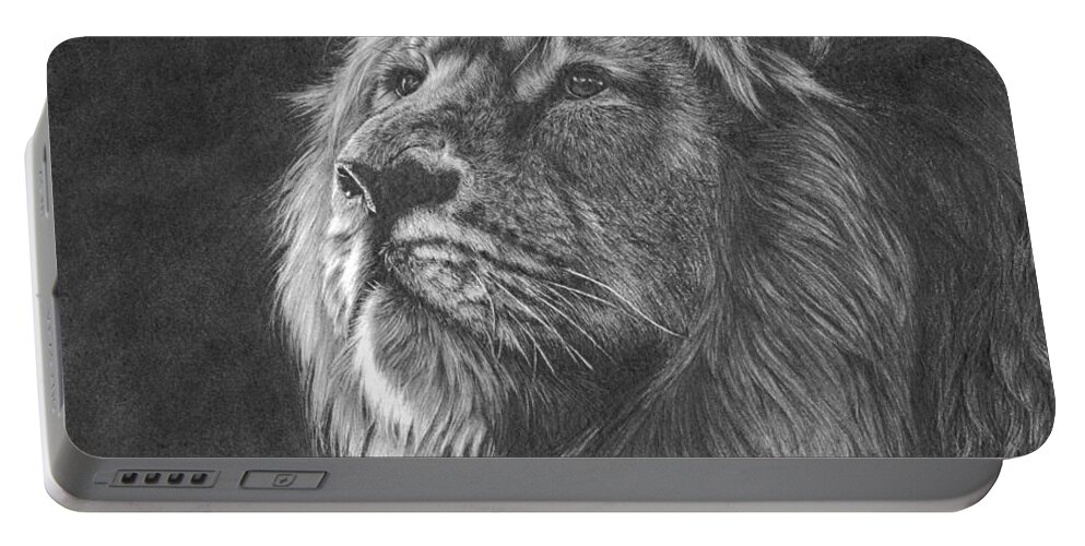 Lion Portable Battery Charger featuring the drawing Dying Light by Peter Williams
