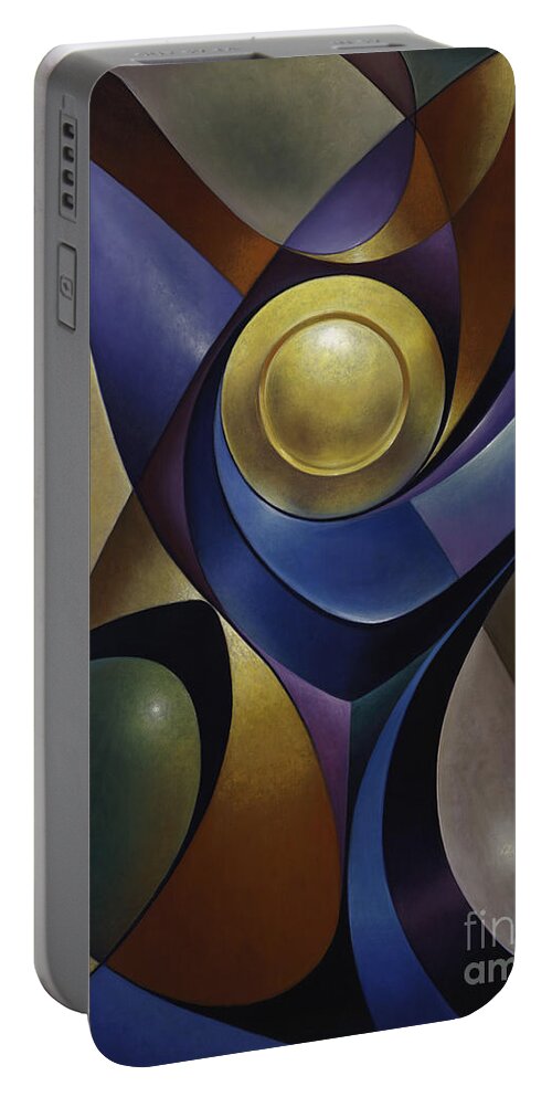 Stained-glass Portable Battery Charger featuring the painting Dynamic Chalice by Ricardo Chavez-Mendez
