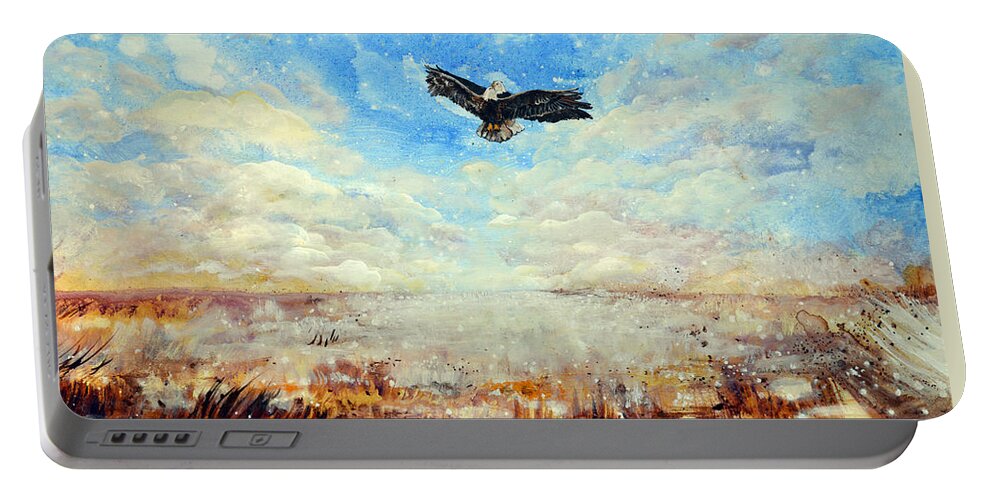 Eagles Portable Battery Charger featuring the painting Eagles Unite by Ashleigh Dyan Bayer