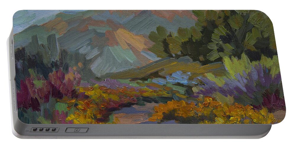 Early Morning Light Portable Battery Charger featuring the painting Early Morning Light Santa Barbara by Diane McClary