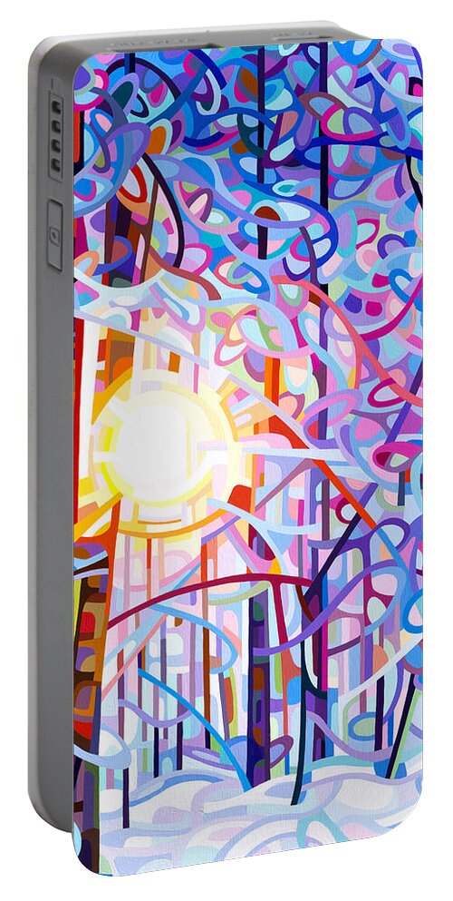 Art Portable Battery Charger featuring the painting Early Riser by Mandy Budan