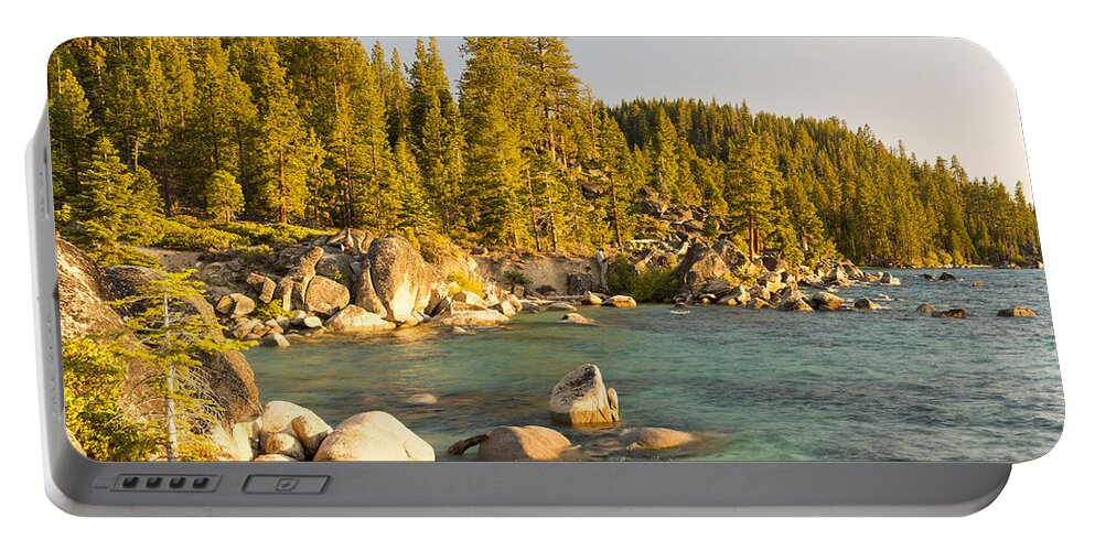 Sunset Portable Battery Charger featuring the photograph East shore Lake Tahoe sunset by Ken Brown