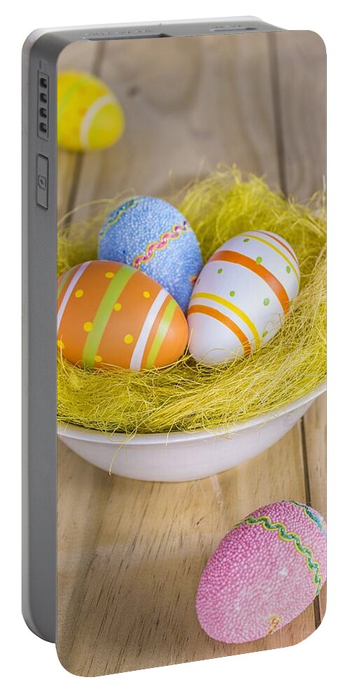 Easter Portable Battery Charger featuring the photograph Easter eggs by Paulo Goncalves