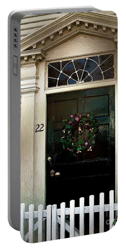 Colonial Portable Battery Charger featuring the painting Easter in Essex by RC DeWinter