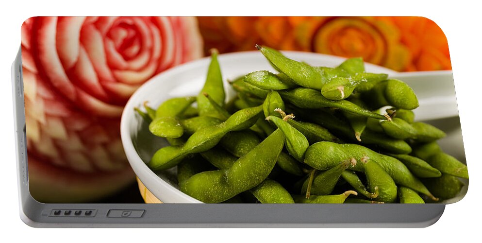 Asian Portable Battery Charger featuring the photograph Edamame by Raul Rodriguez