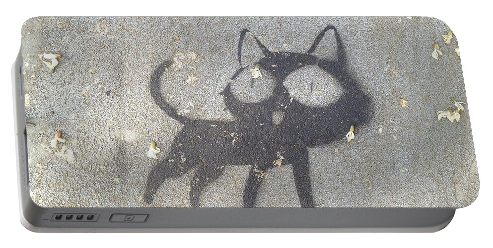 Black Cat Portable Battery Charger featuring the photograph Eddie's Cat by Joseph Yarbrough