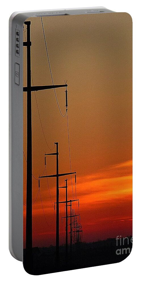 Sunrise Portable Battery Charger featuring the photograph Electricity by Amalia Suruceanu