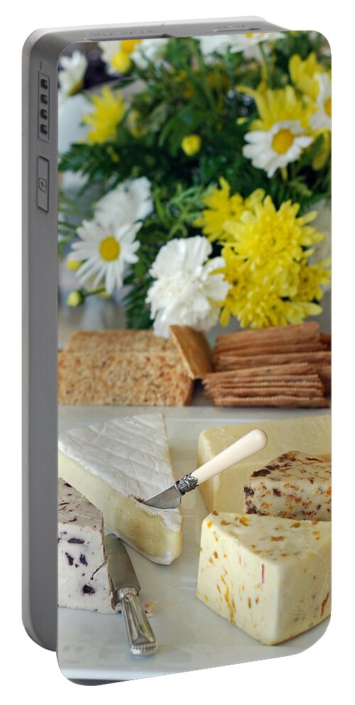Cheese And Crackers Portable Battery Charger featuring the photograph Elegant Cheese Buffet by Connie Fox