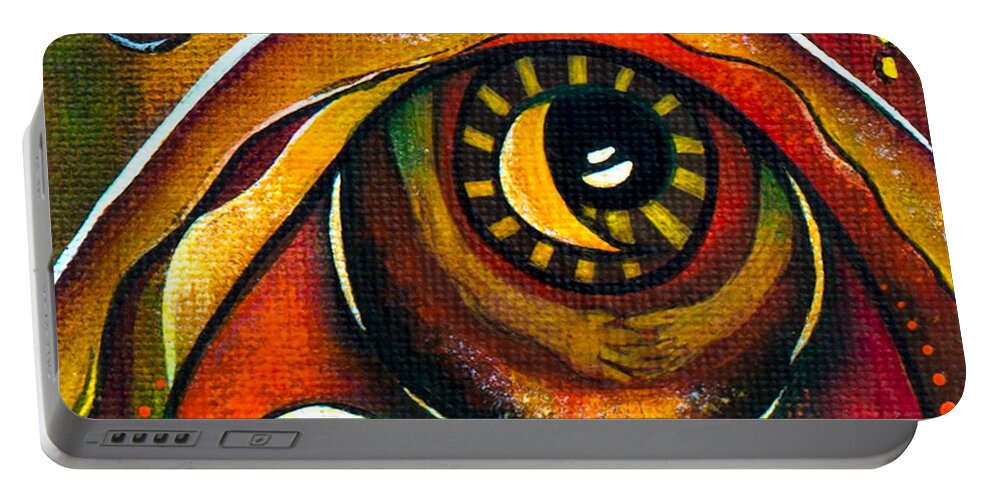  Portable Battery Charger featuring the painting Elementals Spirit Eye by Deborha Kerr