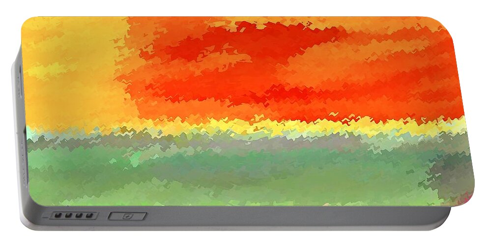 Orange Portable Battery Charger featuring the digital art Elements by David Manlove
