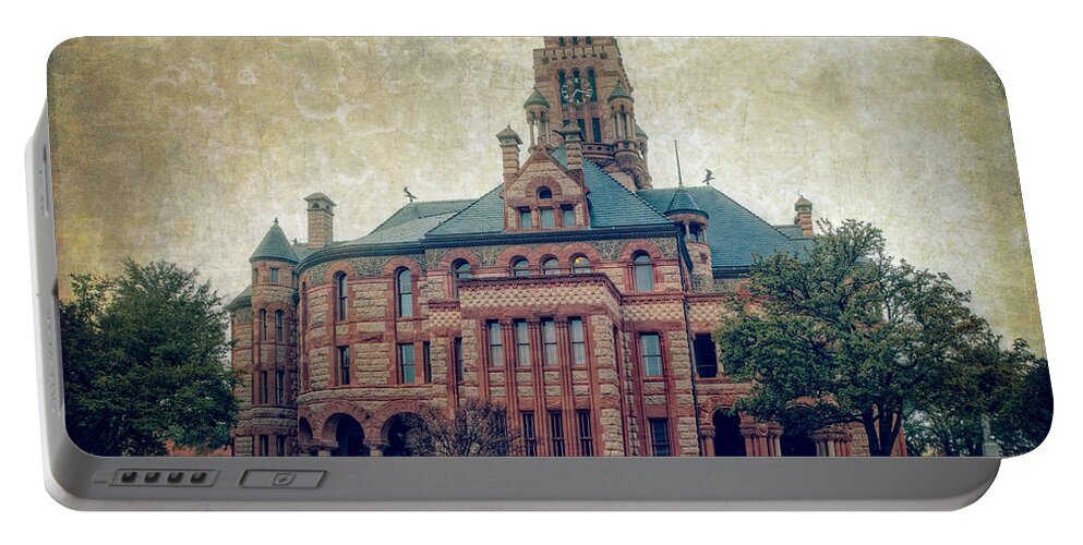 Courthouse Portable Battery Charger featuring the photograph Ellis County Courthouse by Joan Carroll