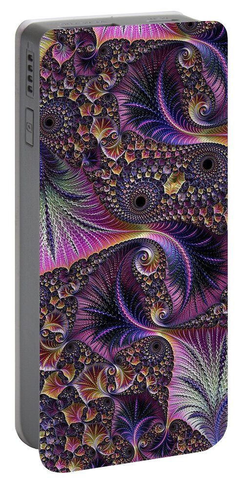 Digital Art Portable Battery Charger featuring the digital art Embossed Leaves by Amanda Moore