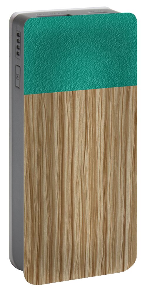 Silk Portable Battery Charger featuring the tapestry - textile Emerald Cashmere by Margaret Ivory