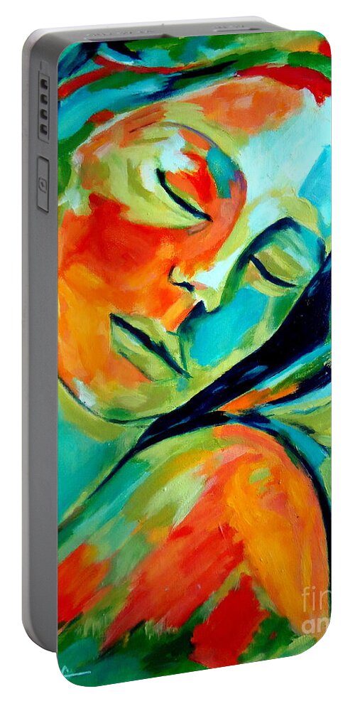 Affordable Original Paintings Portable Battery Charger featuring the painting Emotional healing by Helena Wierzbicki