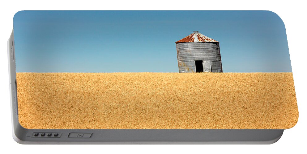 Grain Bin Portable Battery Charger featuring the photograph Empty Bin by Todd Klassy