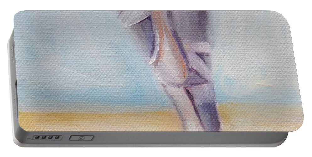 Ballet Portable Battery Charger featuring the painting En Pointe by Donna Tuten