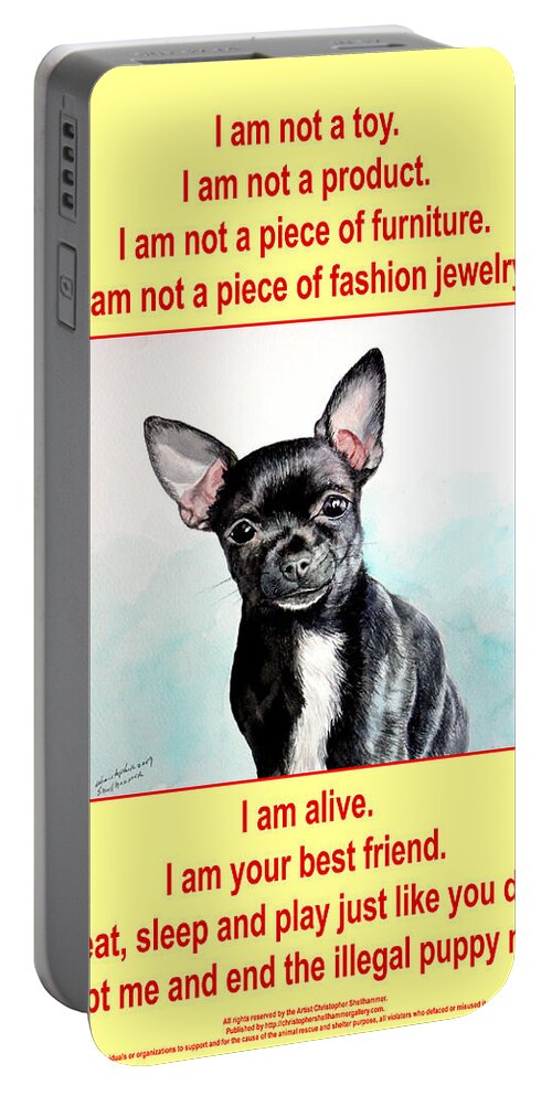 Puppy Portable Battery Charger featuring the photograph End the Puppy Mills by Christopher Shellhammer