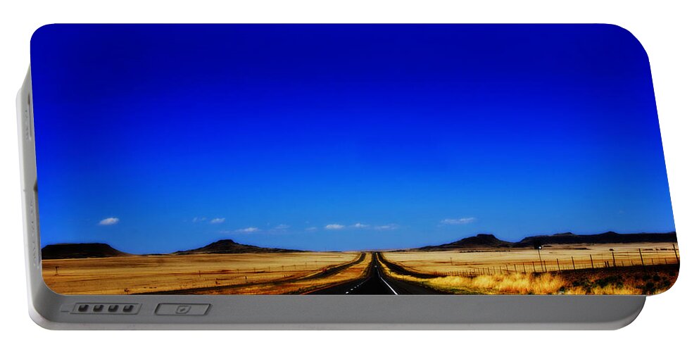 Long Road Portable Battery Charger featuring the photograph Endless Roads in New Mexico by Susanne Van Hulst