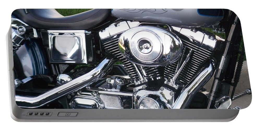Motorcycles Portable Battery Charger featuring the photograph Engine Close-up 5 by Anita Burgermeister