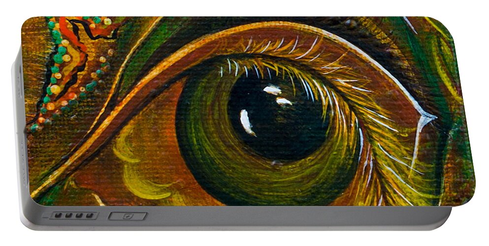 Third Eye Painting Portable Battery Charger featuring the painting Enigma Spirit Eye by Deborha Kerr