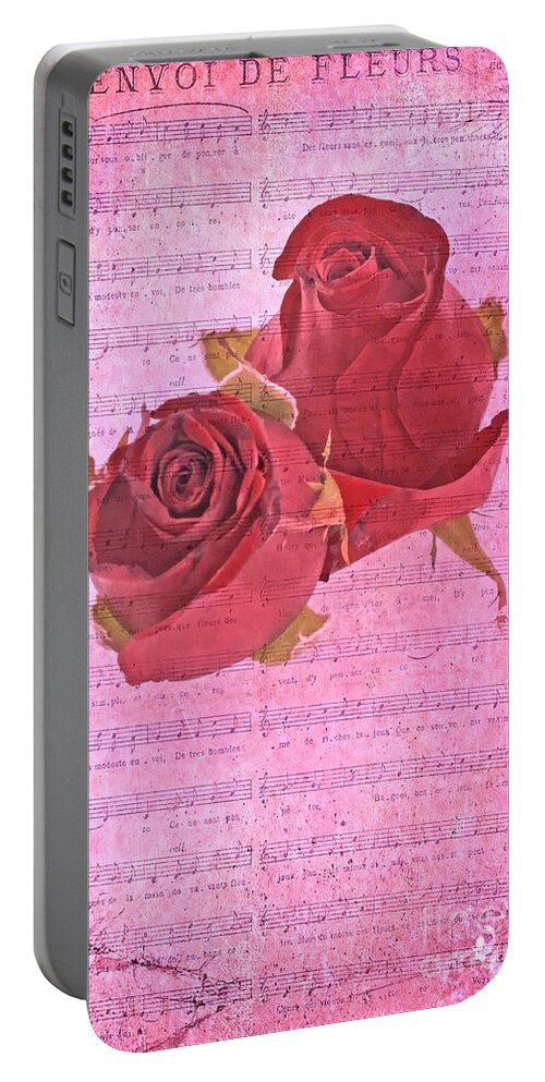 Rose Portable Battery Charger featuring the photograph Envoi De Fleurs Roses by David Birchall
