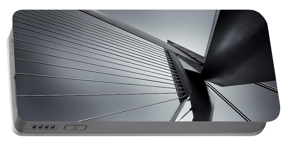 Erasmus Bridge Portable Battery Charger featuring the photograph Erasmusbrug by Dave Bowman