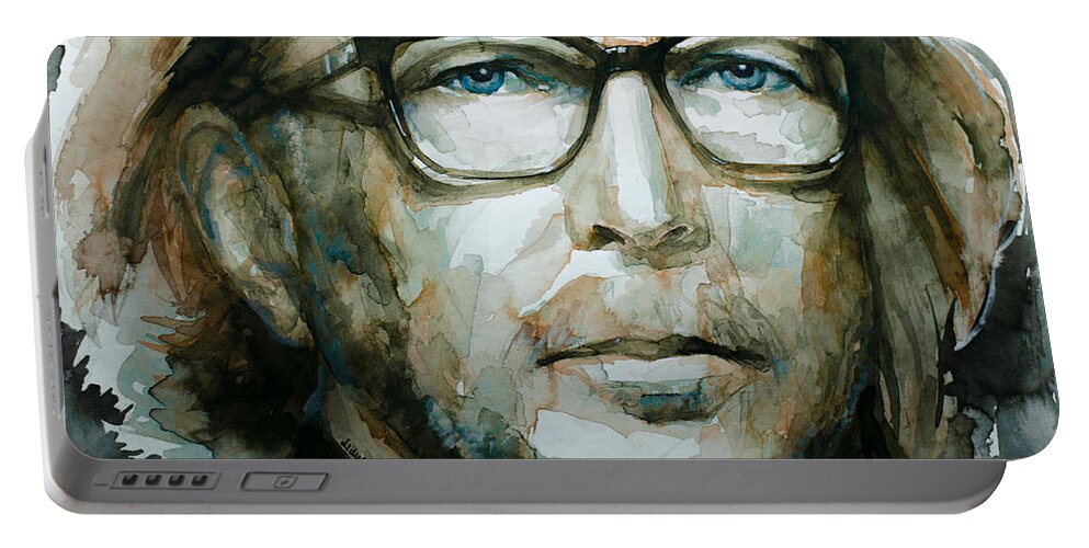 Eric Clapton Portable Battery Charger featuring the painting Eric Clapton watercolor by Laur Iduc