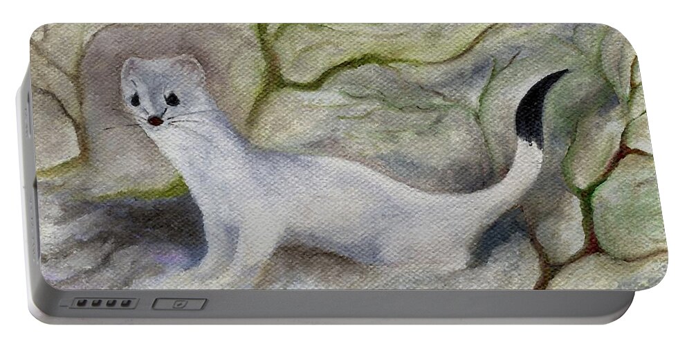 Ermine Portable Battery Charger featuring the painting Ermine by FT McKinstry