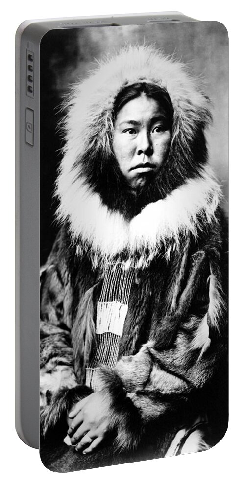 1903 Portable Battery Charger featuring the photograph Eskimo Woman, C1903 by Granger