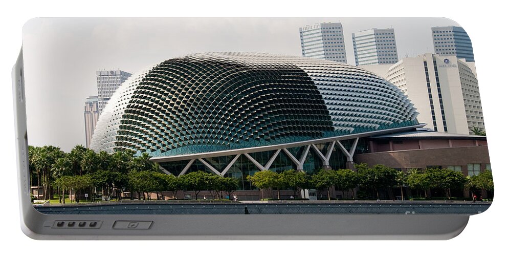 Singapore Portable Battery Charger featuring the photograph Esplanade Theatres 02 by Rick Piper Photography