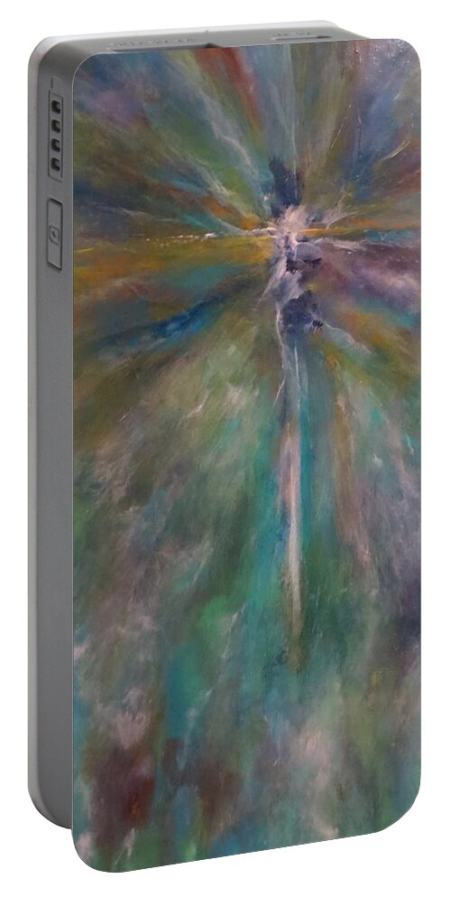 Abstract Portable Battery Charger featuring the painting Ethereal Dancer by Soraya Silvestri