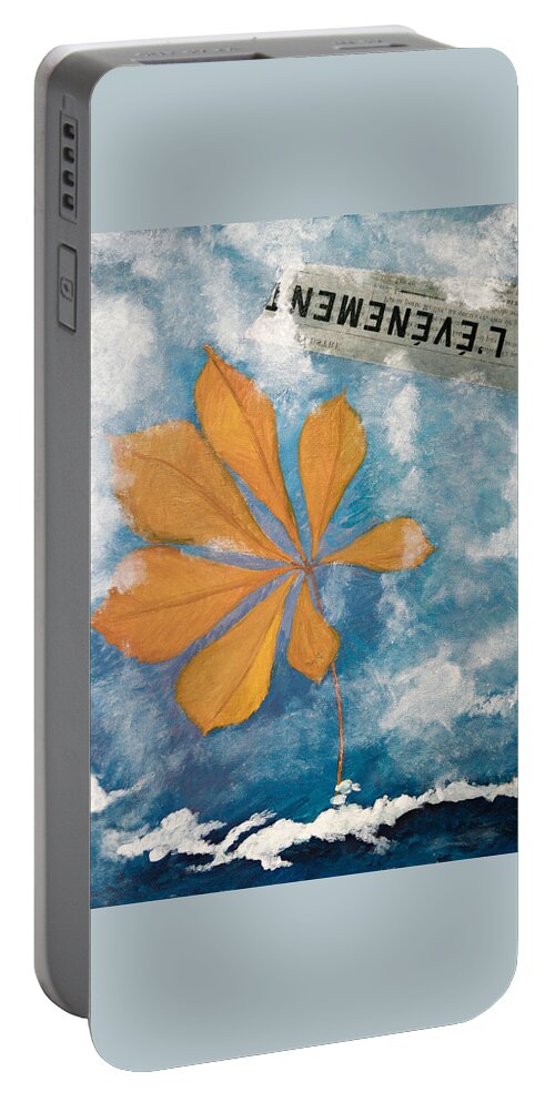 Winter Portable Battery Charger featuring the painting Evenement by Masha Batkova