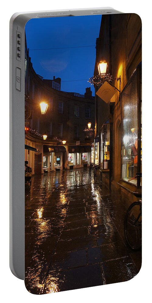 Night Street Of Cambridge Portable Battery Charger featuring the photograph Evening after the rain by Elena Perelman