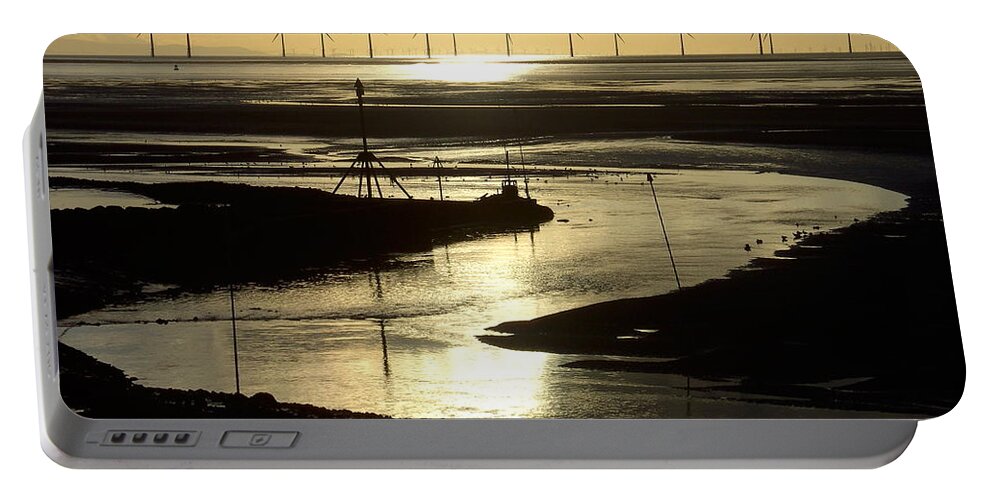 Wind Portable Battery Charger featuring the photograph Evening Low Tide 2 by Steve Kearns