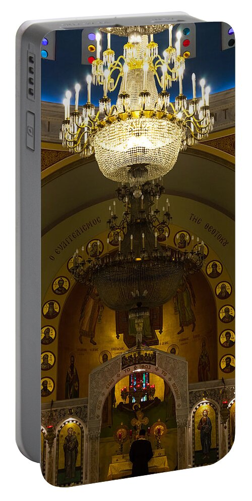 1948 Portable Battery Charger featuring the photograph Evening Mass at St Sophia by Ed Gleichman