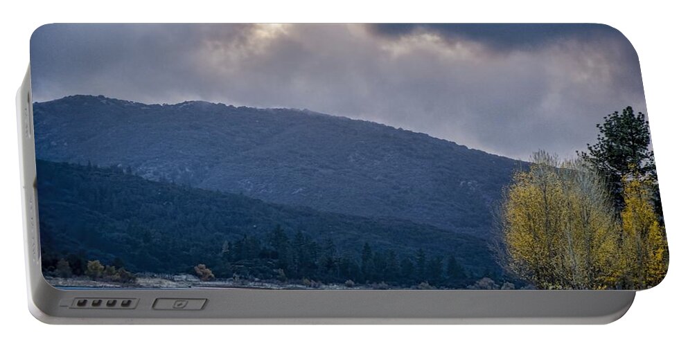 Lake Hemet Portable Battery Charger featuring the photograph Evening On The Lake by Peggy Hughes