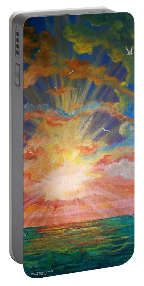 Portable Battery Charger featuring the painting Evening Sail II by Dave Farrow
