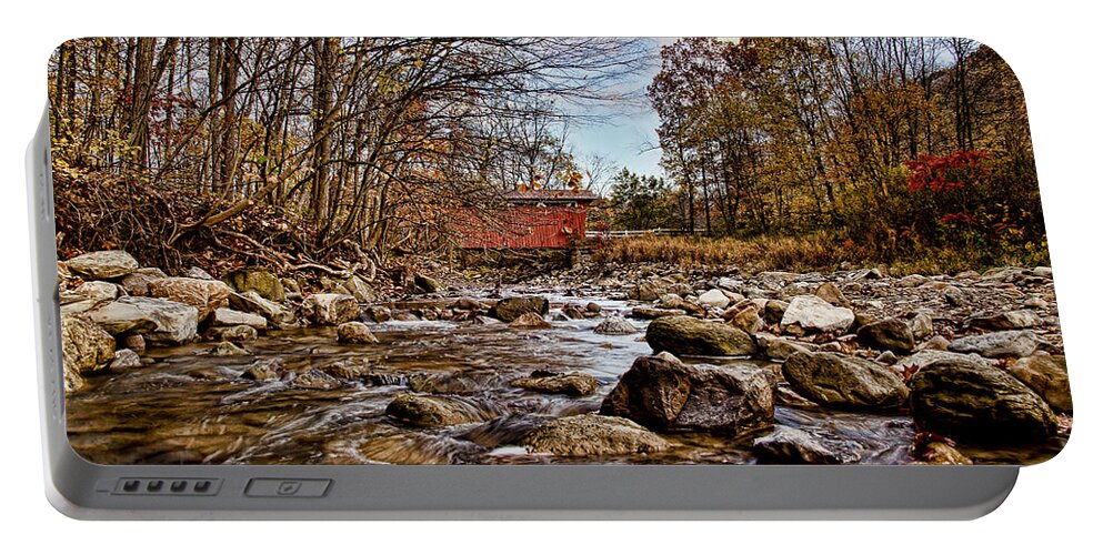 Cvnp Portable Battery Charger featuring the photograph Everett Rd Covered Bridge by Jack R Perry