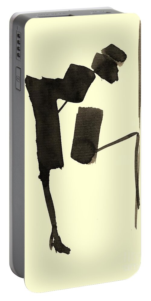 Illustration Portable Battery Charger featuring the drawing Exhibition by Karina Plachetka