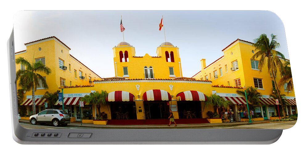Photography Portable Battery Charger featuring the photograph Facade Of A Hotel, Colony Hotel, Delray by Panoramic Images
