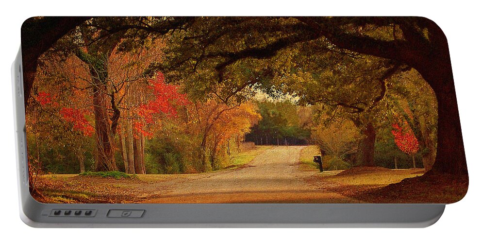 Fall Portable Battery Charger featuring the photograph Fall Along A Country Road by Kathy Baccari